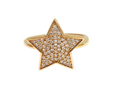 Nialaya Star Gold 925 Silver Womens Clear Ring -   -  Nialaya.